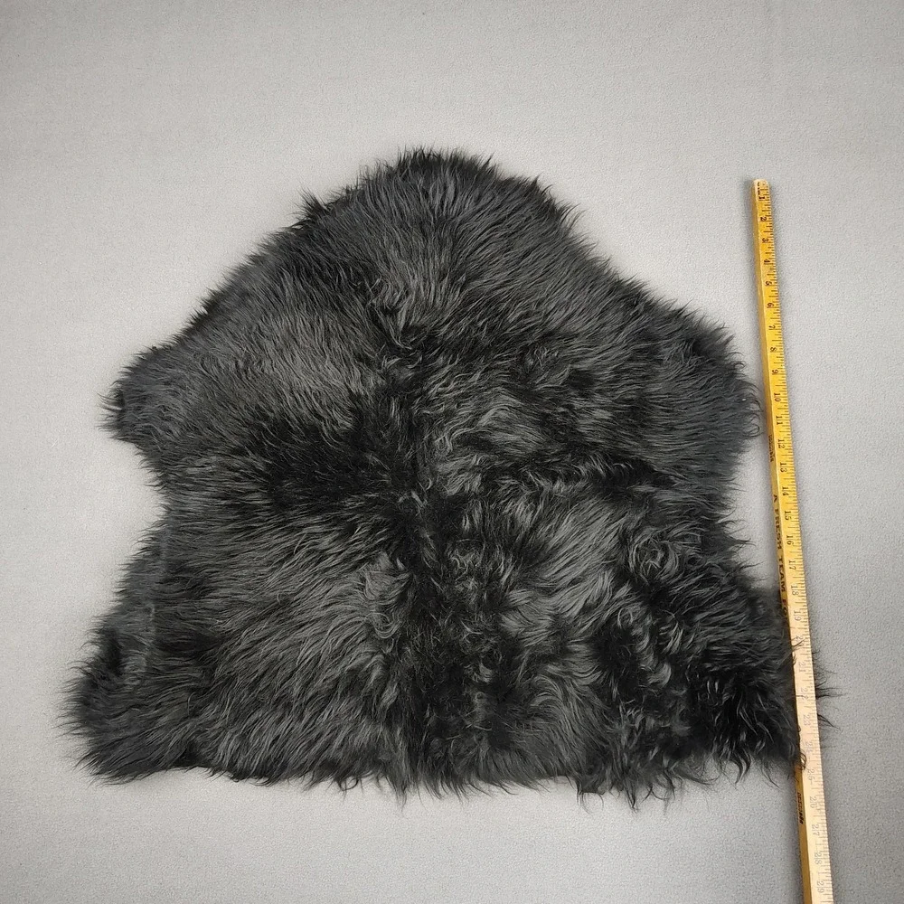 Bowron Sheepskin Rug Black Long Wool New Zealand Pelt 28